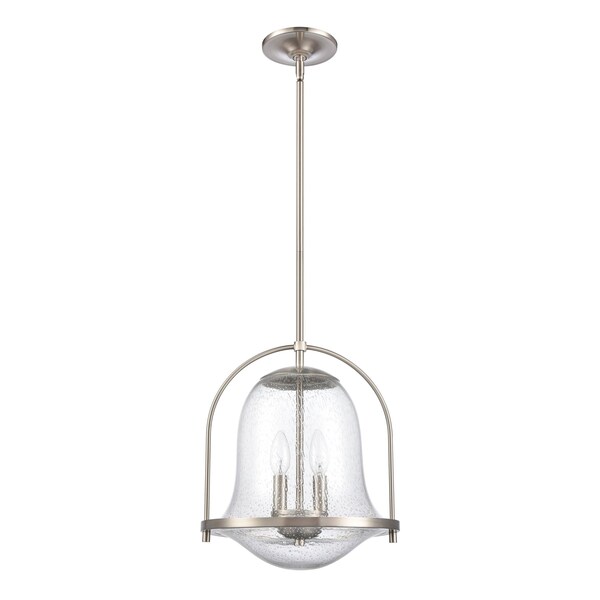 Connection 12'' Wide 2-Light Pendant - Satin Nickel